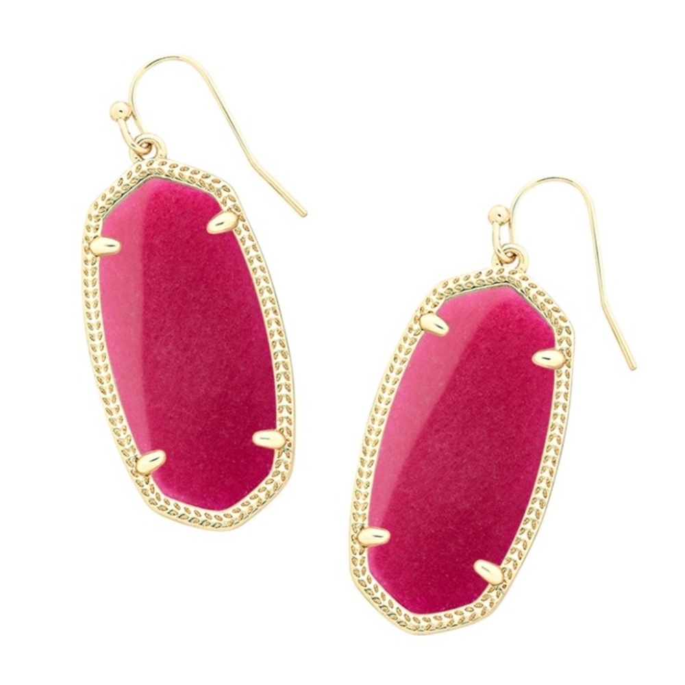 Maroon Kendra Scott Elle earrings with gold trim